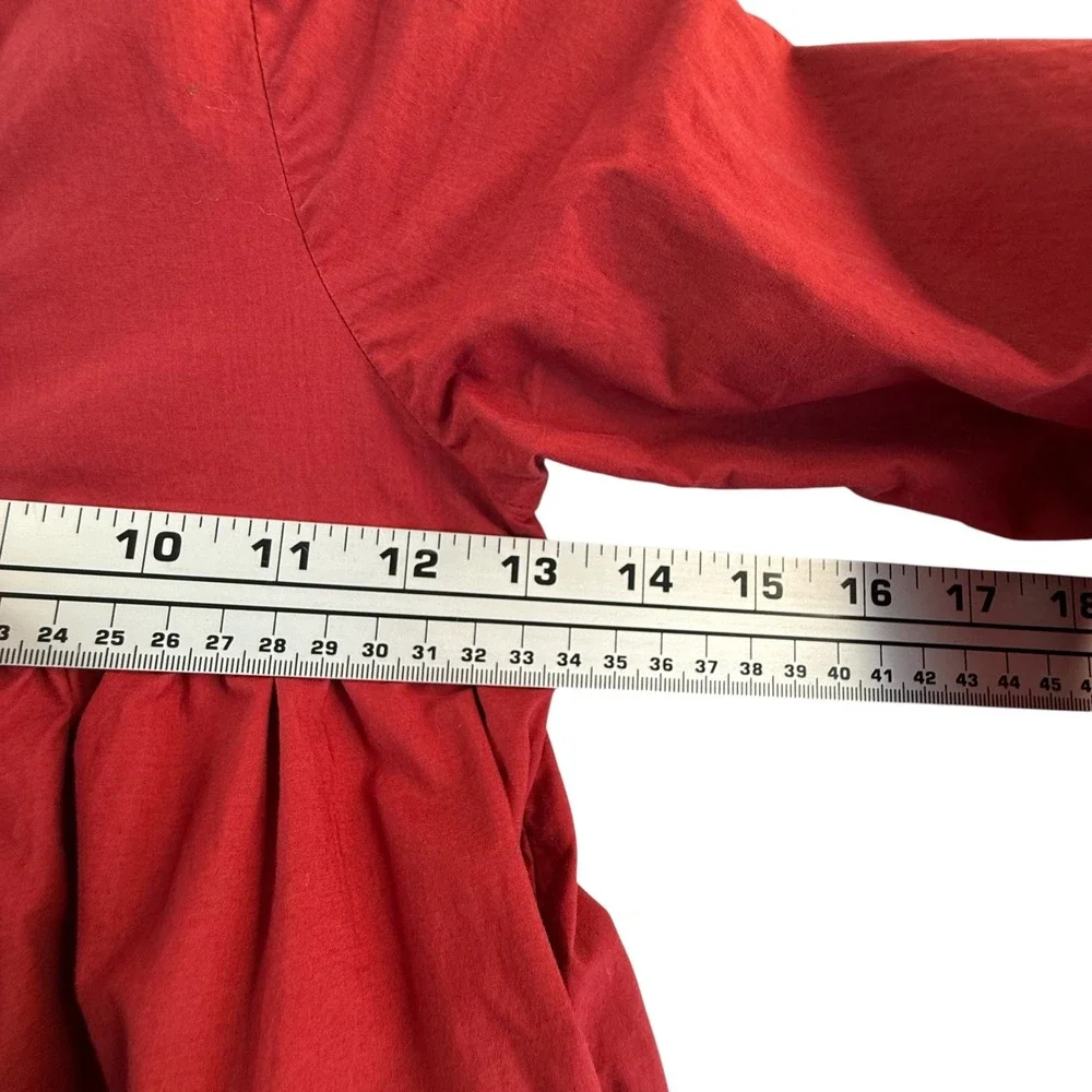 Jottum Childs Dress Size 4 Deep Red Long Sleeve Tiered Ruffle High Neck Cotton